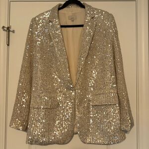LOFT Silver Sequin Women's Blazer